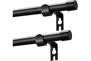 Black Curtain Rods 2-Pack, Curtain Rods for Windows 30 to 88 Inches,...