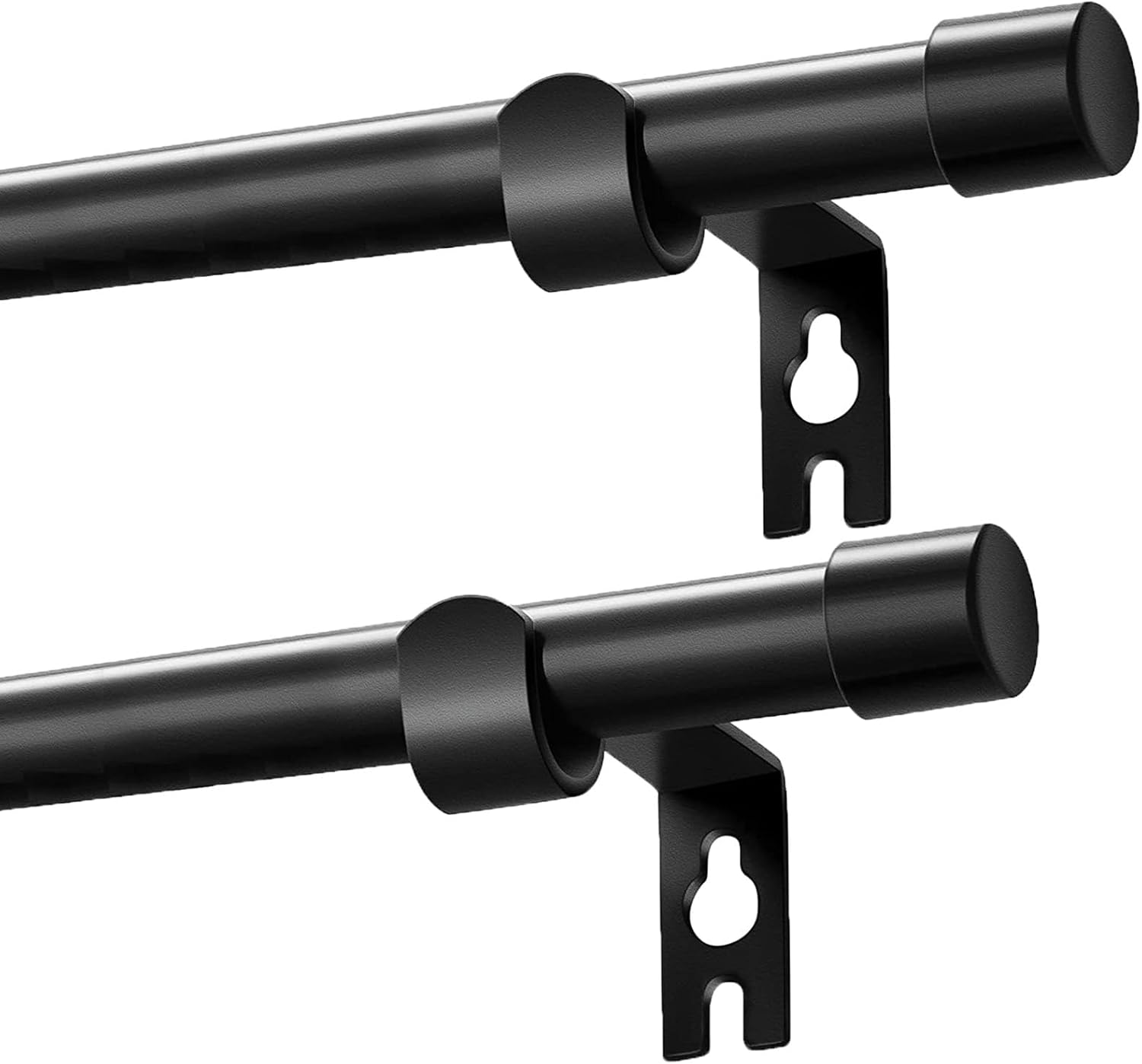 Black Curtain Rods 2 Pack, Curtain Rods for Windows 30 to 88 Inch, 5/8 Inch Curtain Rod Stainless Steel with Brackets Easy to Install 30"-88" Black|2 Pack