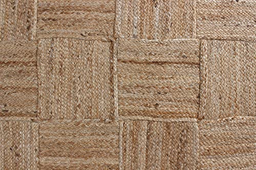 Tapete Trenzado de Yute Natural 2x3 Pies Beige miniatura 5