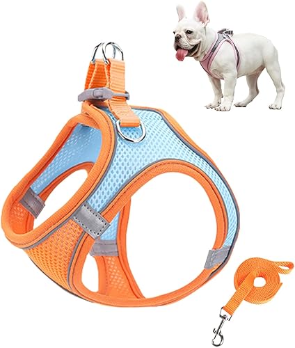 Arnés sin tirones para perros pequeños, de malla transpirable, reflectante, para cachorros, gatos, chaleco ajustable para animales pequeños, conejo,