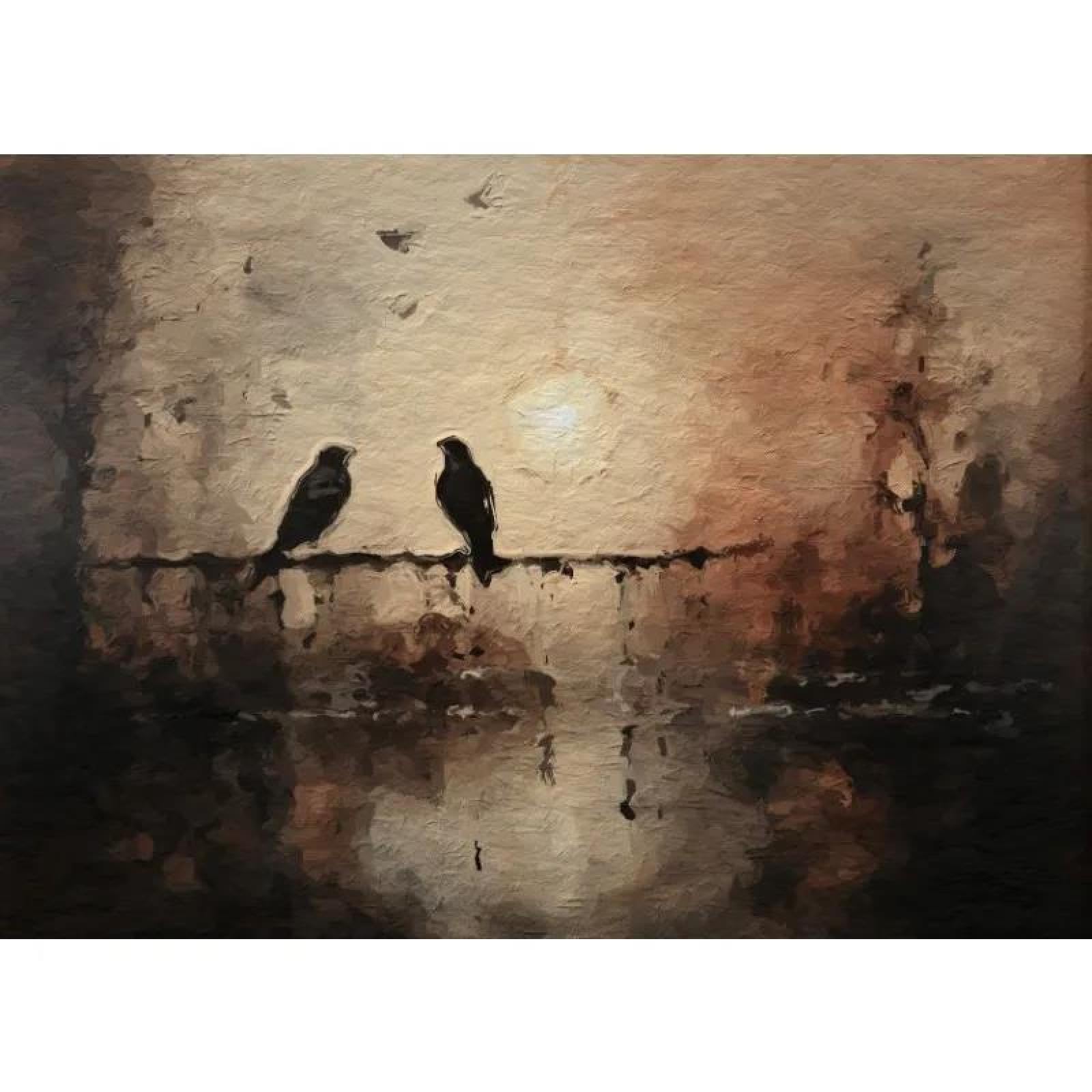 Baibexing Vintage Bird Raven Poster Prints Abstract Crow Dark Canvas Painting Wall Art For Living Room Home Decor A5 30X40Cm Unframed