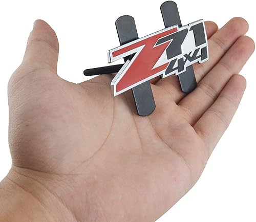 1 emblema 3D de metal cromado rojo Z71 de 4 x 4 para parrilla delantera, insignia 3D elevada con adhesivo fuerte para Silverado Sierra Tahoe (negro
