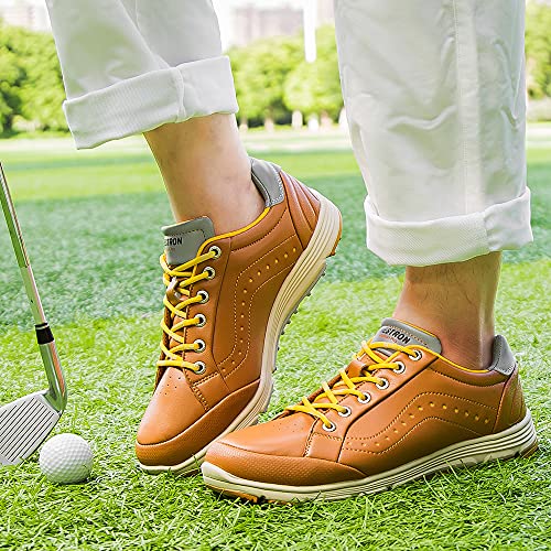 Image of THESTRON 2021 Men Golf Shoes Professional Spikes Golf Sport Sneakers Waterproof Mens Trainers Golfing