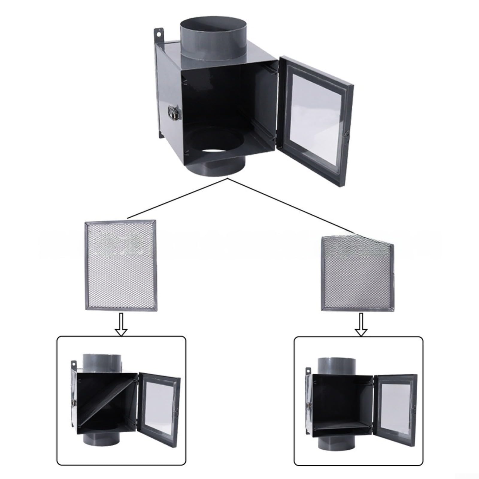 Juego de filtros de hierro para secadora, 9,5 x 22 cm, 13,3 x 13,8 cm, 13,6 x 16,6 cm, color negro