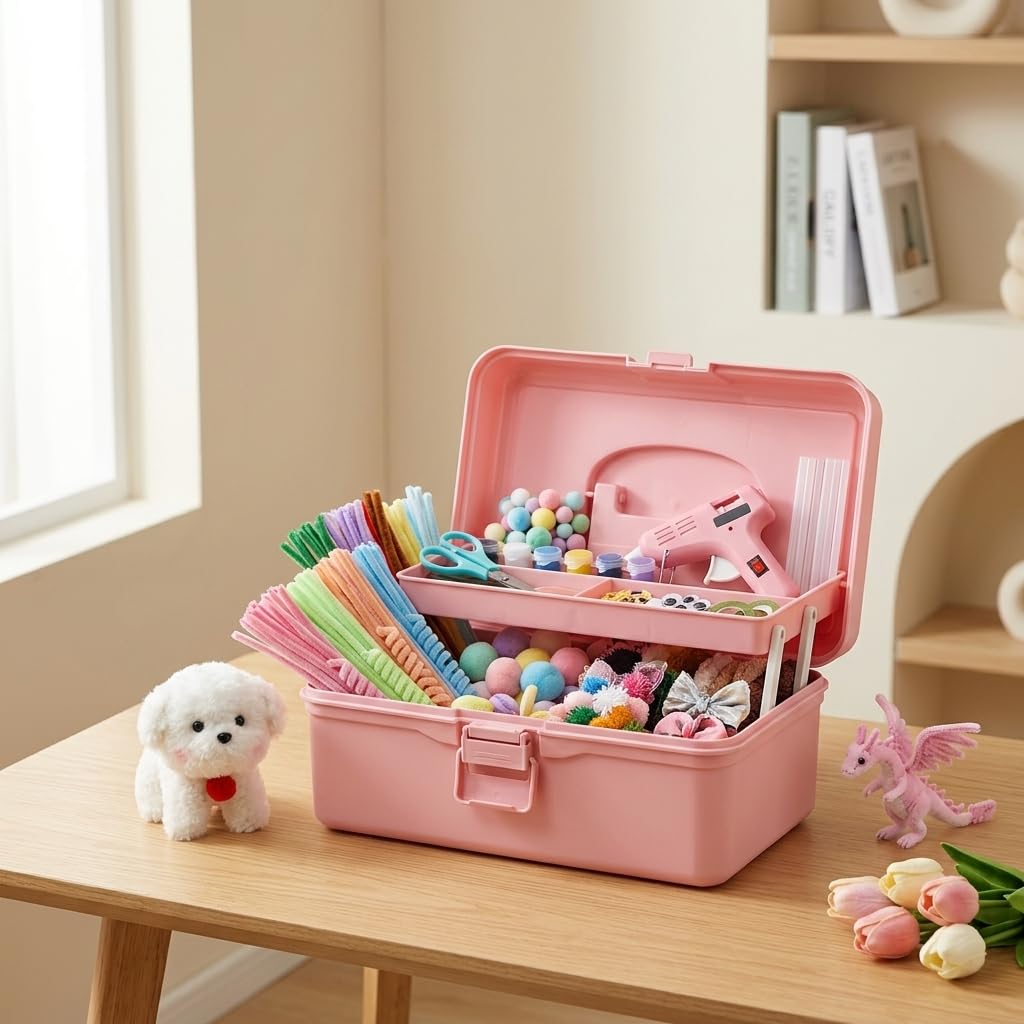 Amagogo Children Craft Material Chenille Stäbe Pfeifenputzer Basteldraht Plüschdraht Sanft Hautfreundlich Flexibel für Tiere Blumen Deko Projekte für Kindergruppen Kita Unterricht, style to 1