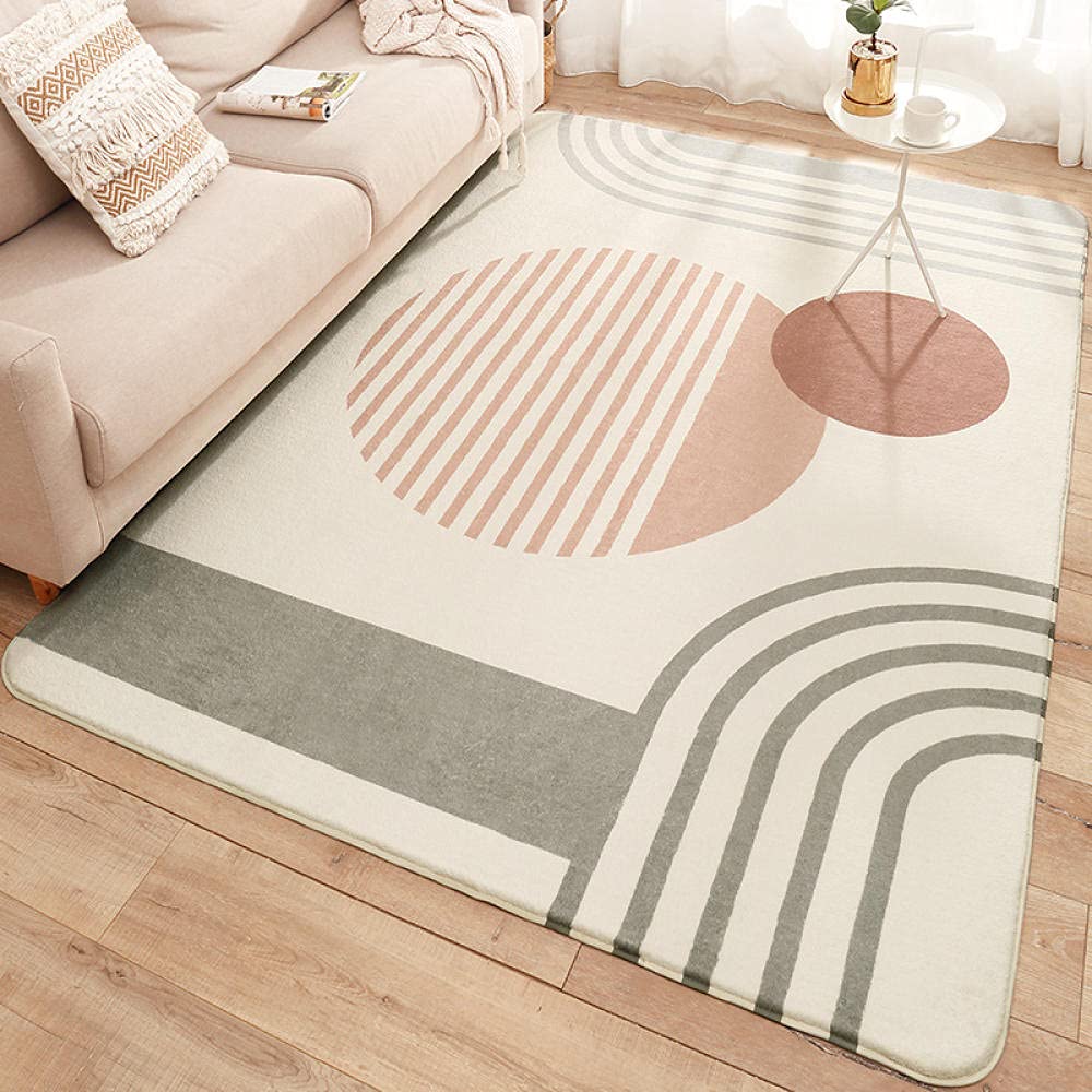 Small Fresh Home Lamb Living Room Floor Mat Bedroom Bedside Mat Home Tatami Mat-Wave Flow 140x200cm