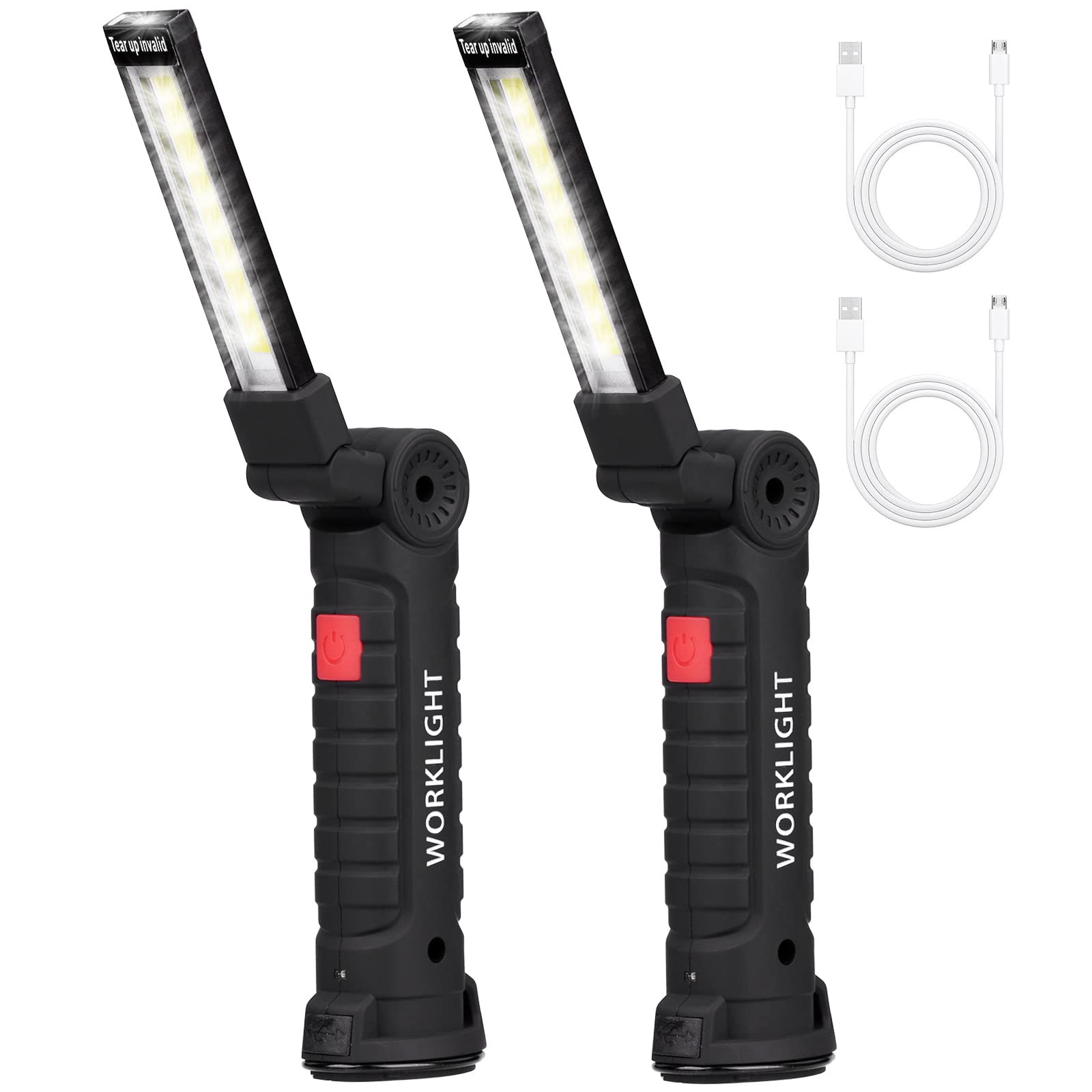 Lampada LED Ricaricabile Da Lavoro - 800 Lumen, Magnete E Gancio, Per Officina - Foto 4