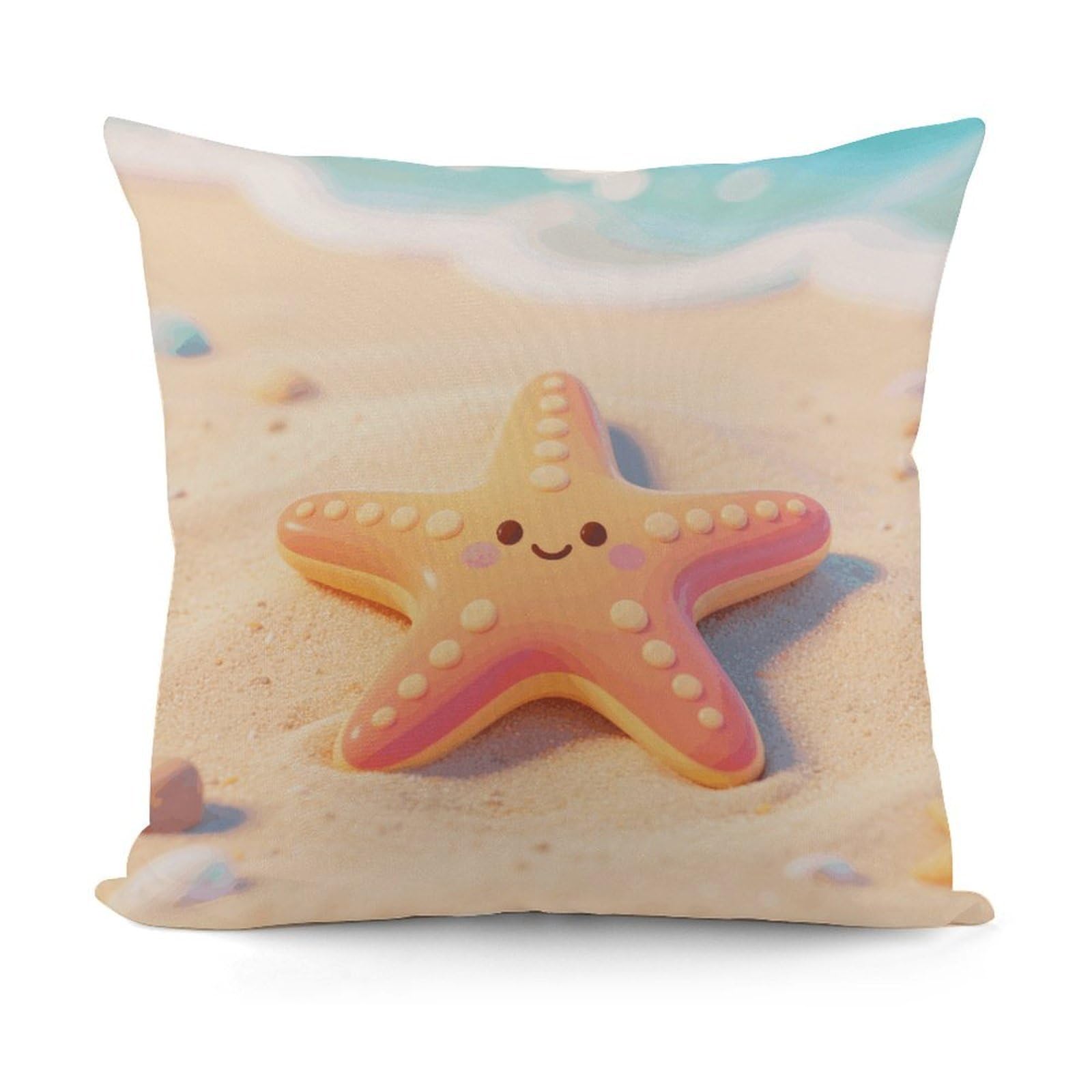 VstaDank Starfish Throw Pillow Covers Fade-Resistant Removable Pillowcase Square Cushion Case Cozy Pillow Case Breathable Pillow Protector Soft Pillow Shams 18"x18"