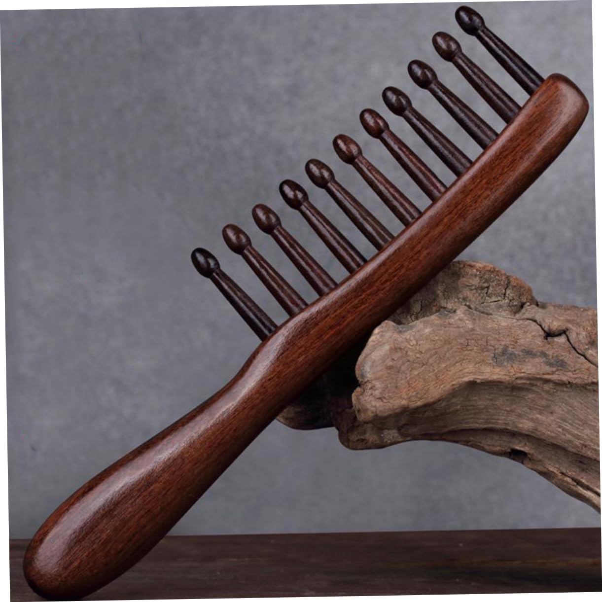 MAGICLULU 5 Pièces Peigne à friser en bois de santal peigne à dents larges curly roll comb à cuir chevelu pour femme Cheveu de massage Utilitaires de santé