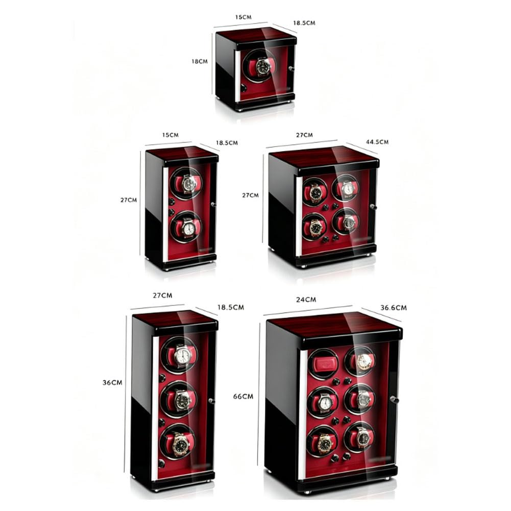 Relojero Automatico, Caja Relojes Automáticos Bobinado Vertical 2 Winding Slots | Bobinado Vertical Luz Led Azul Bisagra Integrada Parada Automática Al Abrir La Tapa Tecnología Antimagnética Completa