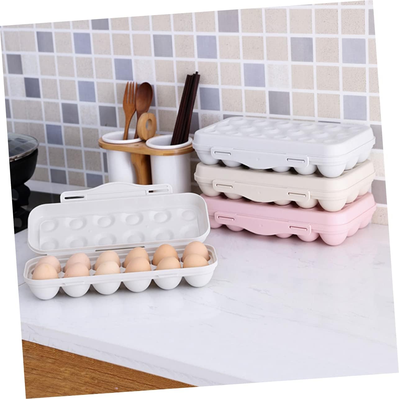 2pcs Organizer for Refrigerator Stackable Holder Cover and Options Plastic Storage Container for Kitchen Use for Fresh and Daily Needs