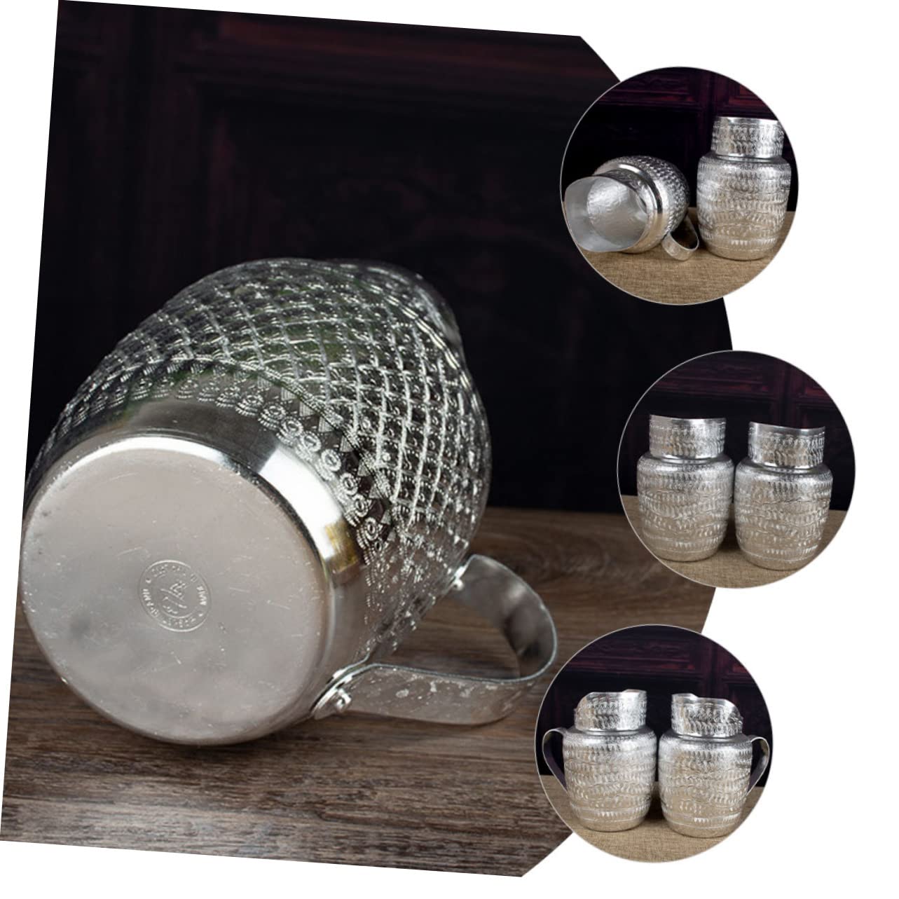 Alipis 2pezzi Brocca Metallo Con Manico Dispenser Versatile Per Bevande Calde e Fredde Per Cucina e Feste Inossidabile Facile Da Pulire e Manutenere Perfetta Per Salsa