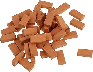 VILLCASE 100 Pçs Mini Tijolos Mini Decoração Para Crianças Conjunto De Mesa Para Crianças Mini Tijolo De Cimento Mini Decoração De Tijolo Vermelho Tijolos De Parede Modelo De Tijolos De