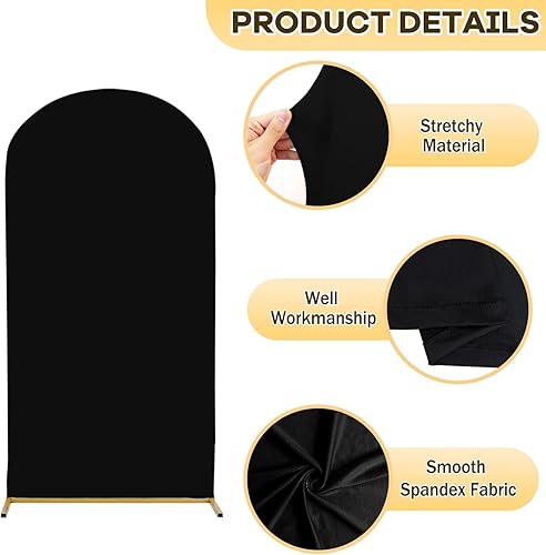 Miniatura 5 de ROMANKAS Cubierta de arco de 6.6 pies, cubierta de arco de boda, cubierta de arco de elastano, cubierta de arco superior redonda, cubierta de arco