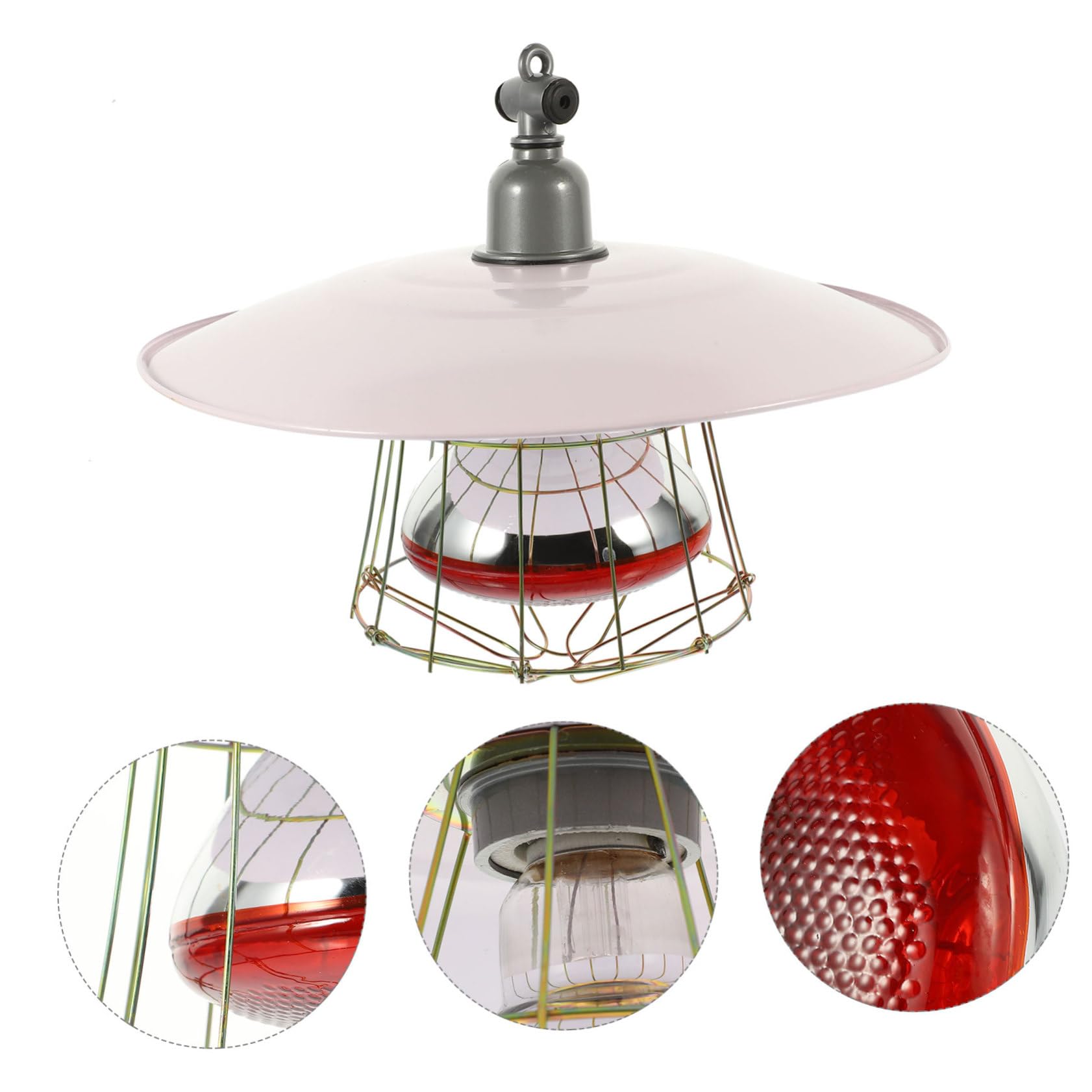 Luxshiny Lampada Riscaldante per Bestiame Coprilampada in Metallo Bianco Resistente ad Alte Temperature per Gabbie di Animali e Maialini in Spazi Interni Domestici Colore Casuale