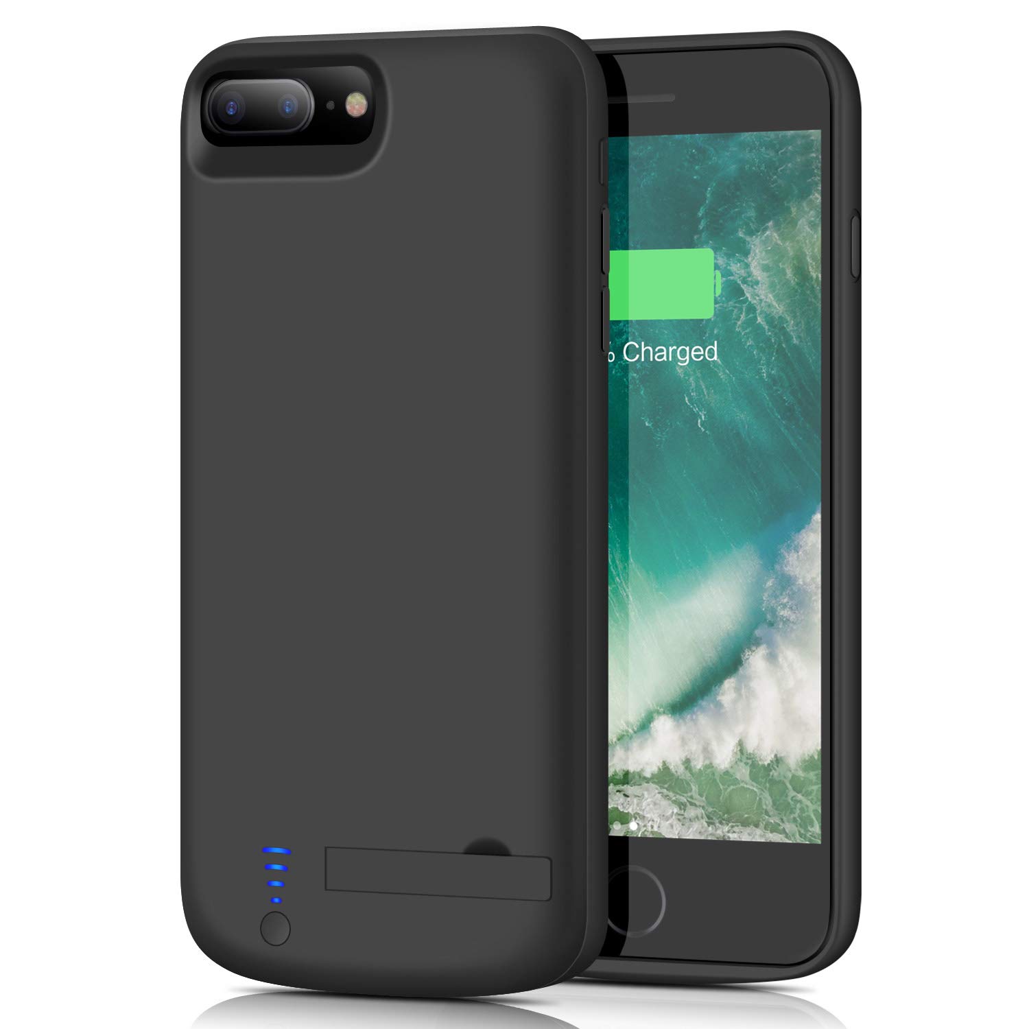 Battery Case for iPhone 8 Plus / 7 Plus, Upgraded [8000mAh] Portable Protective Charging Case for iPhone 8Plus & 7Plus Extended Backup Charger (5.5 inch)- Black