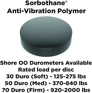 Isolate It: Sorbothane Vibration Isolation Circular Disc Pad .25 (0.635cm) Thick x 3 (7.62cm) Dia. 70 Duro - 4 Pack