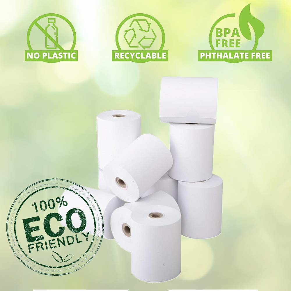 TOROTECH Rollos de Papel Térmico Blanco para Datáfonos 57x35x12mm - 18 Rollos -Ecológicos Sin BPA - Bobinas para Tickets Terminales Tarjetas Crédito Rodillos Impresora POS Alta Durabilidad (18)