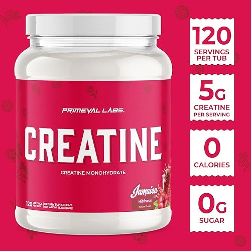 Miniatura 3 de Primeval Labs Polvo de Monohidrato de Creatina Limpio  Polvo Saborizado para Fuerza Muscular y Recuperación  Sabores de Aqua Fresca Latina