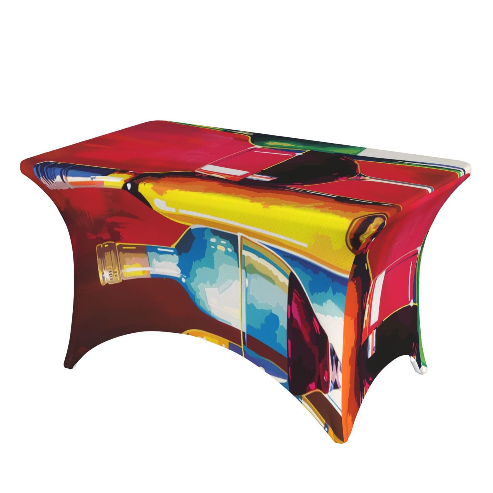 Nappe imprimée verres à cocktail de 1,2 m avec bord élastique lavable pour table de cuisine