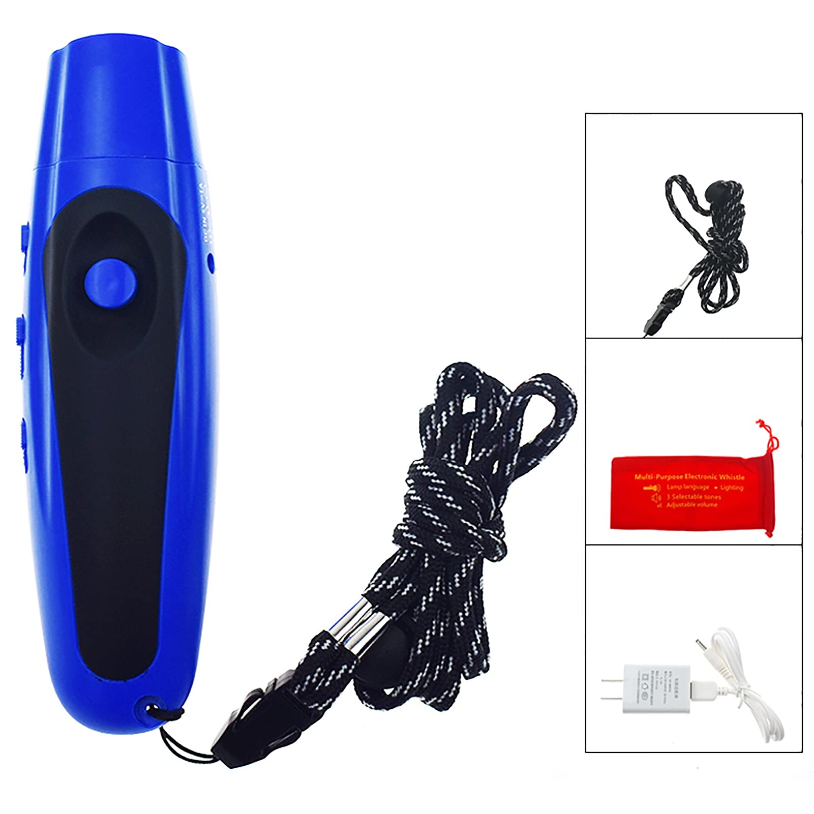 Fischietto di emergenza, fischietto di sicurezza di sopravvivenza, fischietto elettronico arancione da 125 dB, ricaricabile tramite USB, con illuminazione fischietto per arbitro, fischietto di