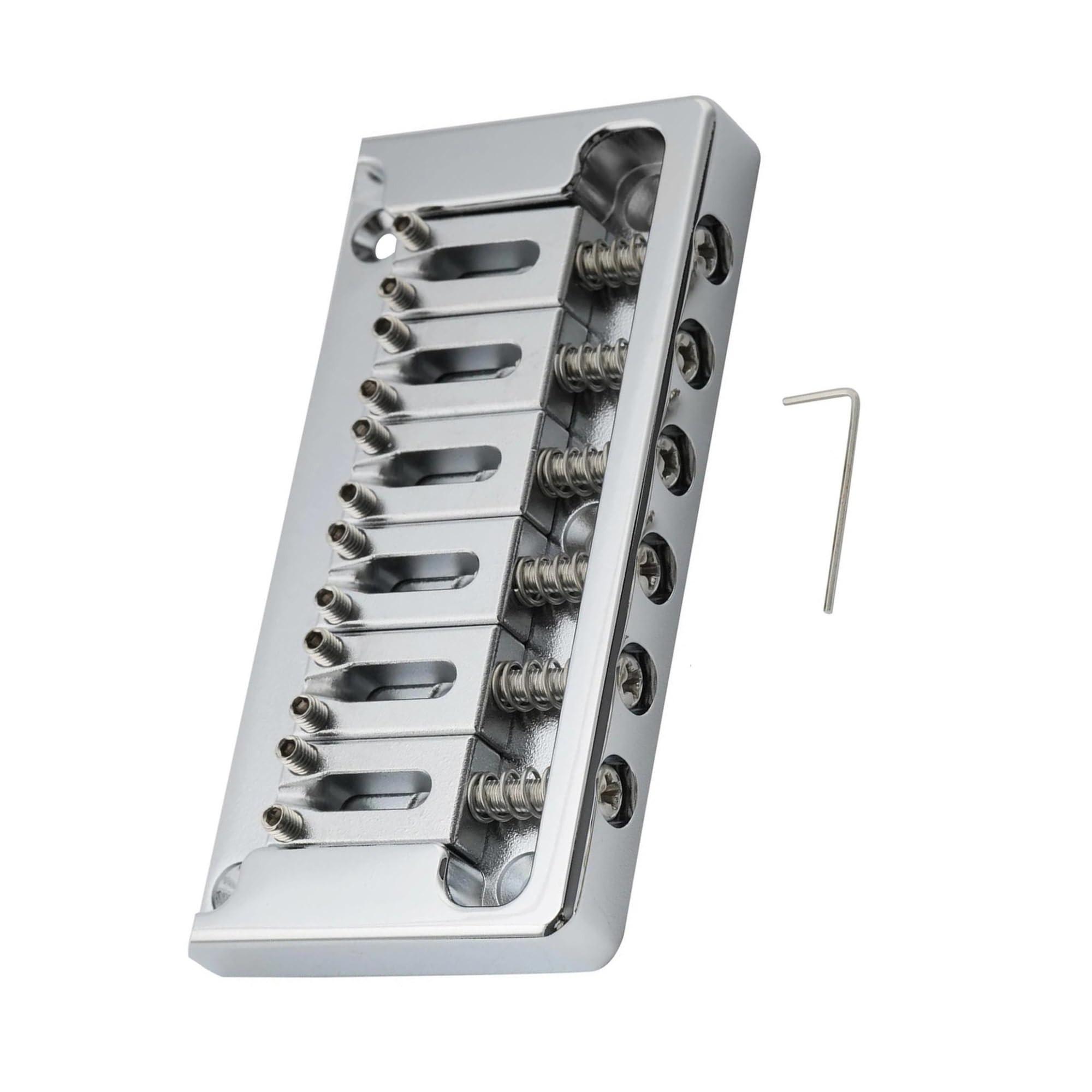 Puente Rígido De Acción De Cuerdas De Latón Macizo De 52.5 Mm Sin Trémolo Adecuado Para 6 Guitarras | Puente de guitarra(Chrome)