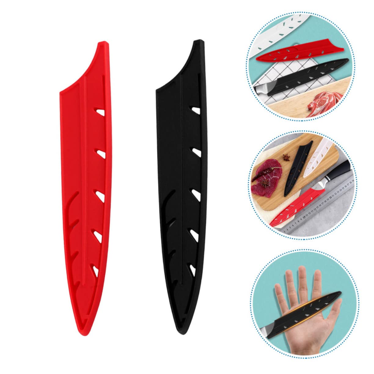TOPBATHY 8piezas Cuchillo Protector De Cuchillas Funda De Seguridad Para Cortadores De Cocina Cubierta Para Interiores y Exteriores Para Camping y Almacenamiento