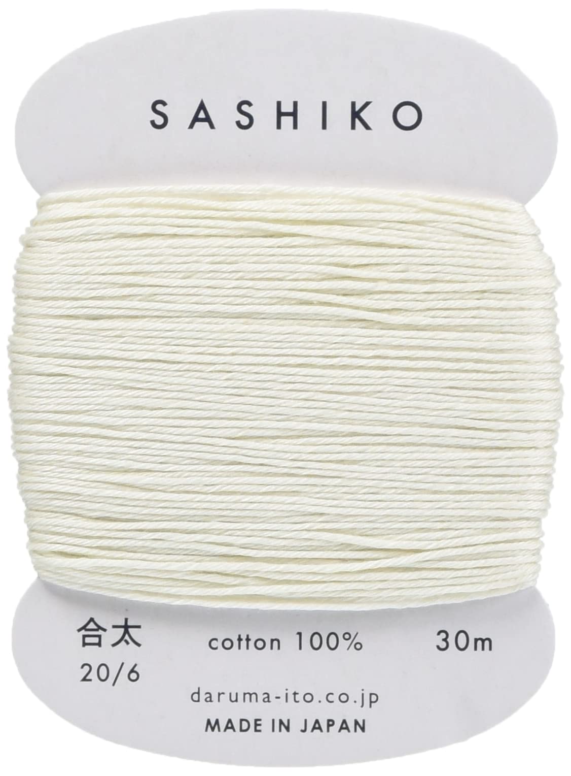 Sashiko Thread Medium Weight 30m Col. 202 -Off White- Japanese Embroidery