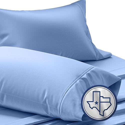 TEXAS LINEN CO. Juego de 2 fundas de almohada King de algodón egipcio de lujo - Fundas de almohada de 1000 hilos para dormir, suaves, refrescantes,