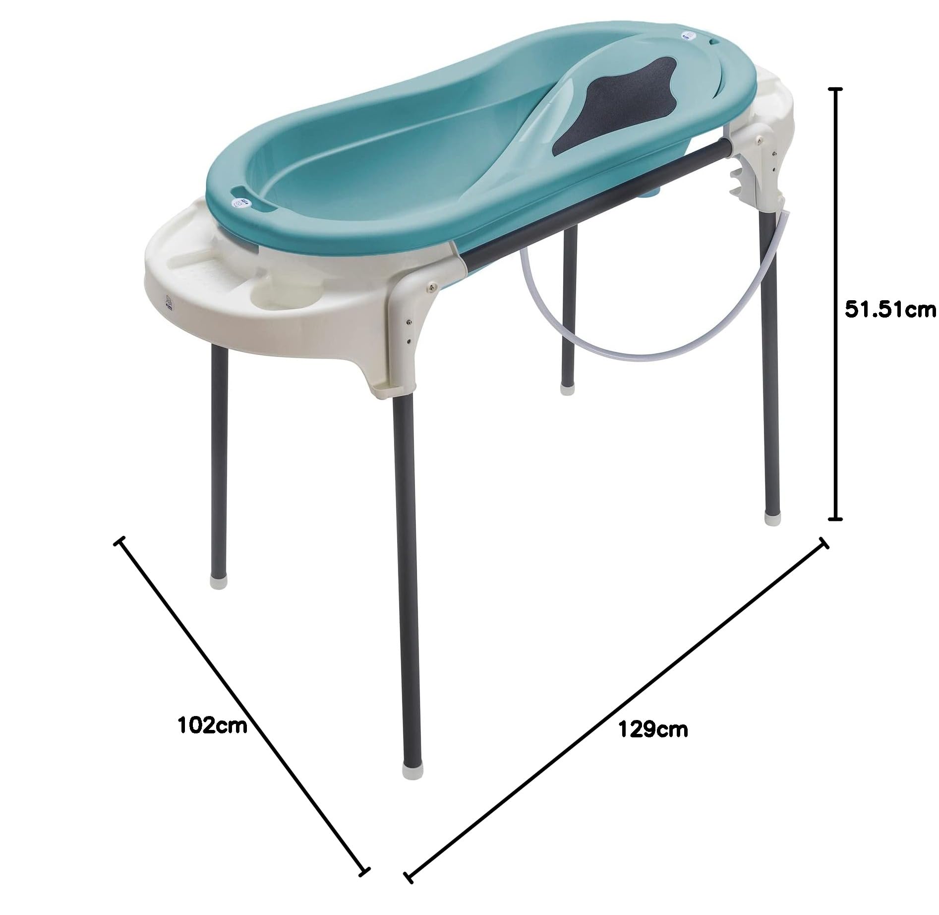 Rotho Babydesign TOP - Set de baño con bañera y soporte, Color lagoon 21041 0292 0101