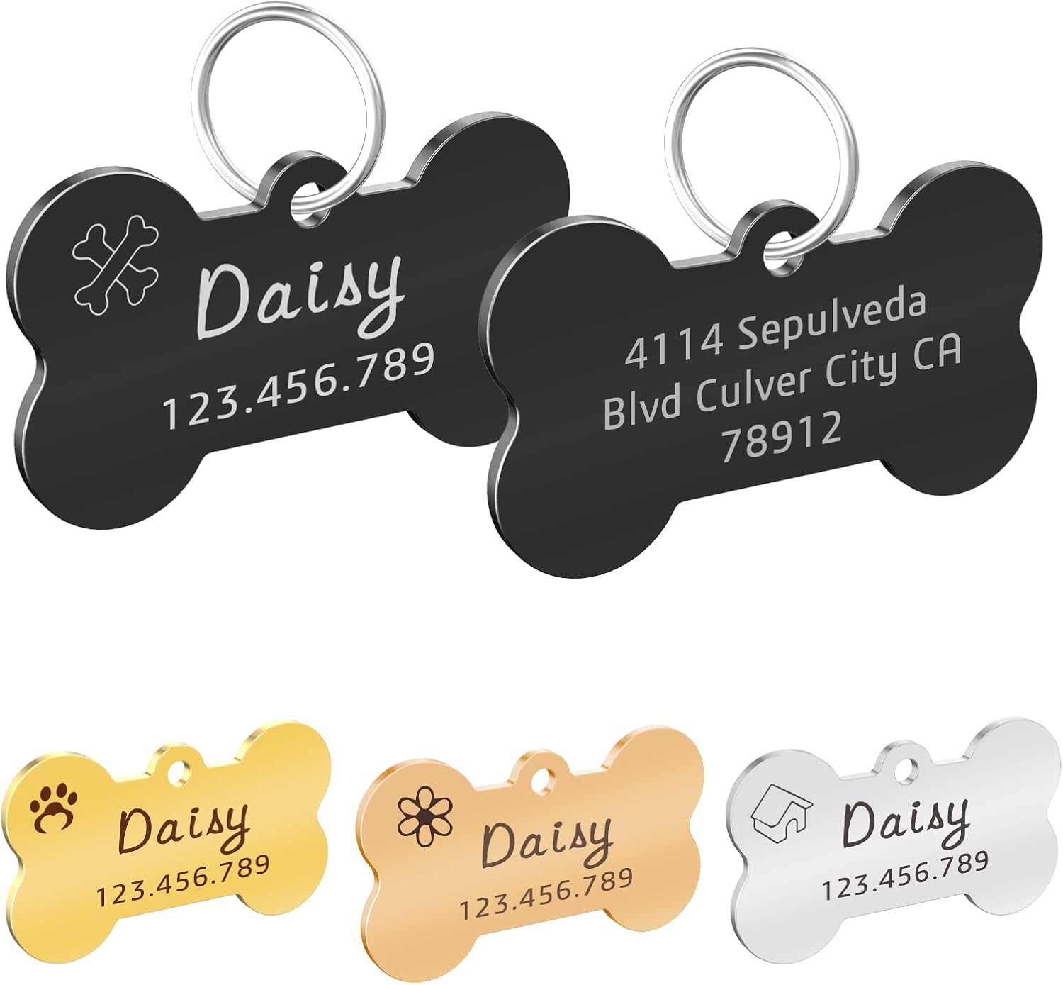 Dog Tags Engraved for Pets, Dog Tags Personalized for Pets, Anti-Lost Dog Name Cat Tag, Stainless Steel Customized Dog Tags, Optional…