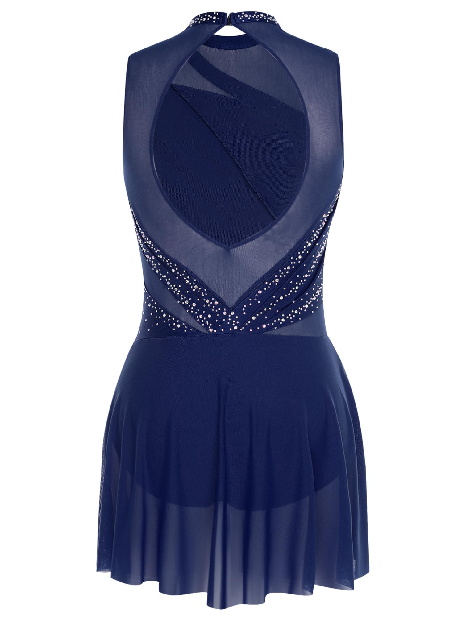 TiaoBug Vestidos De Baile De Patinaje Artístico para Mujer Maillot Sin Manga De Lentejuelas Body De Danza Gimnasia Rítmica