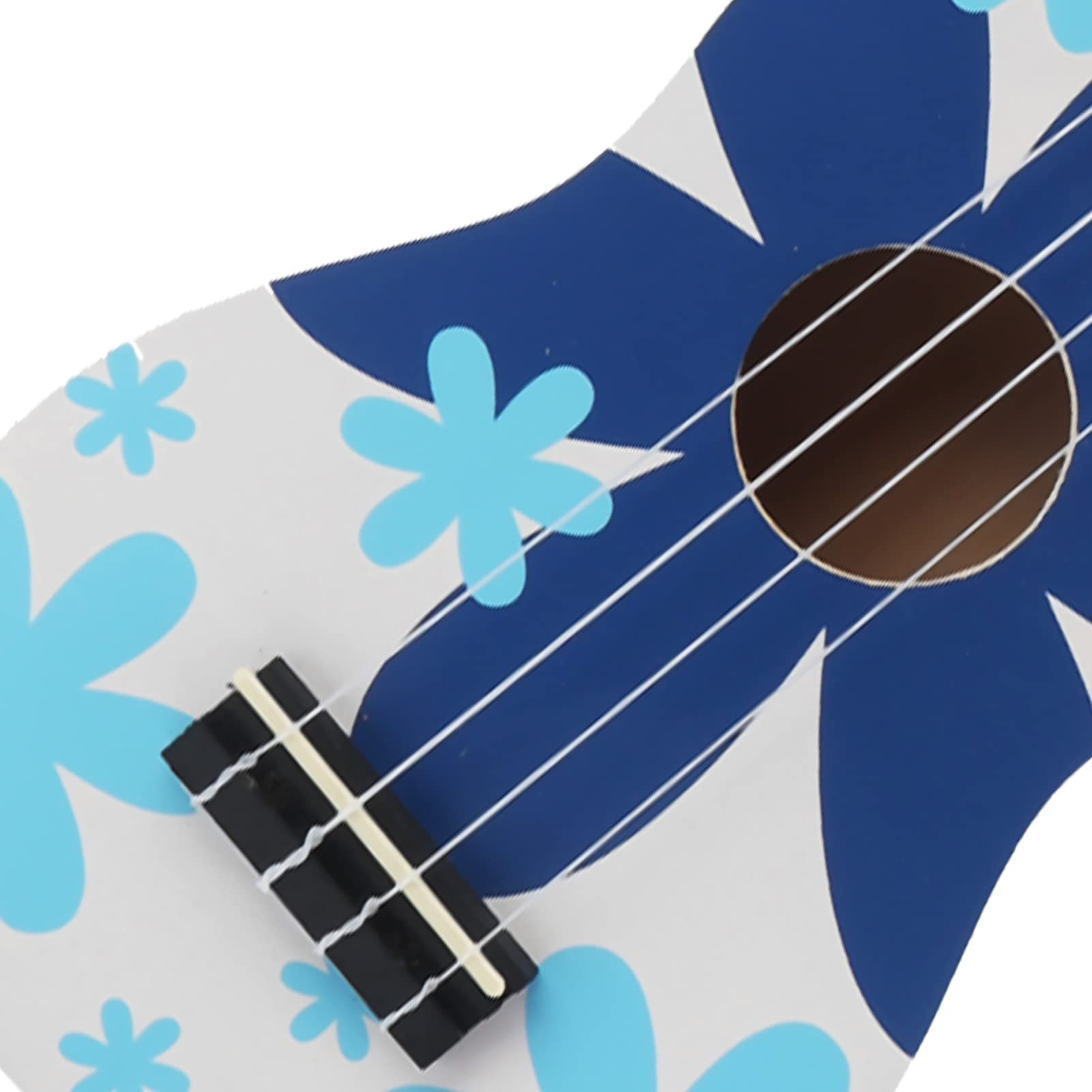 Ukulele 21 Pollici Chitarra Hawaiana a 4 Corde per Principianti e Bambini con Custodia Protettiva, Corde in Nylon Morbido, Motivi Blu e Verdi (Blu)