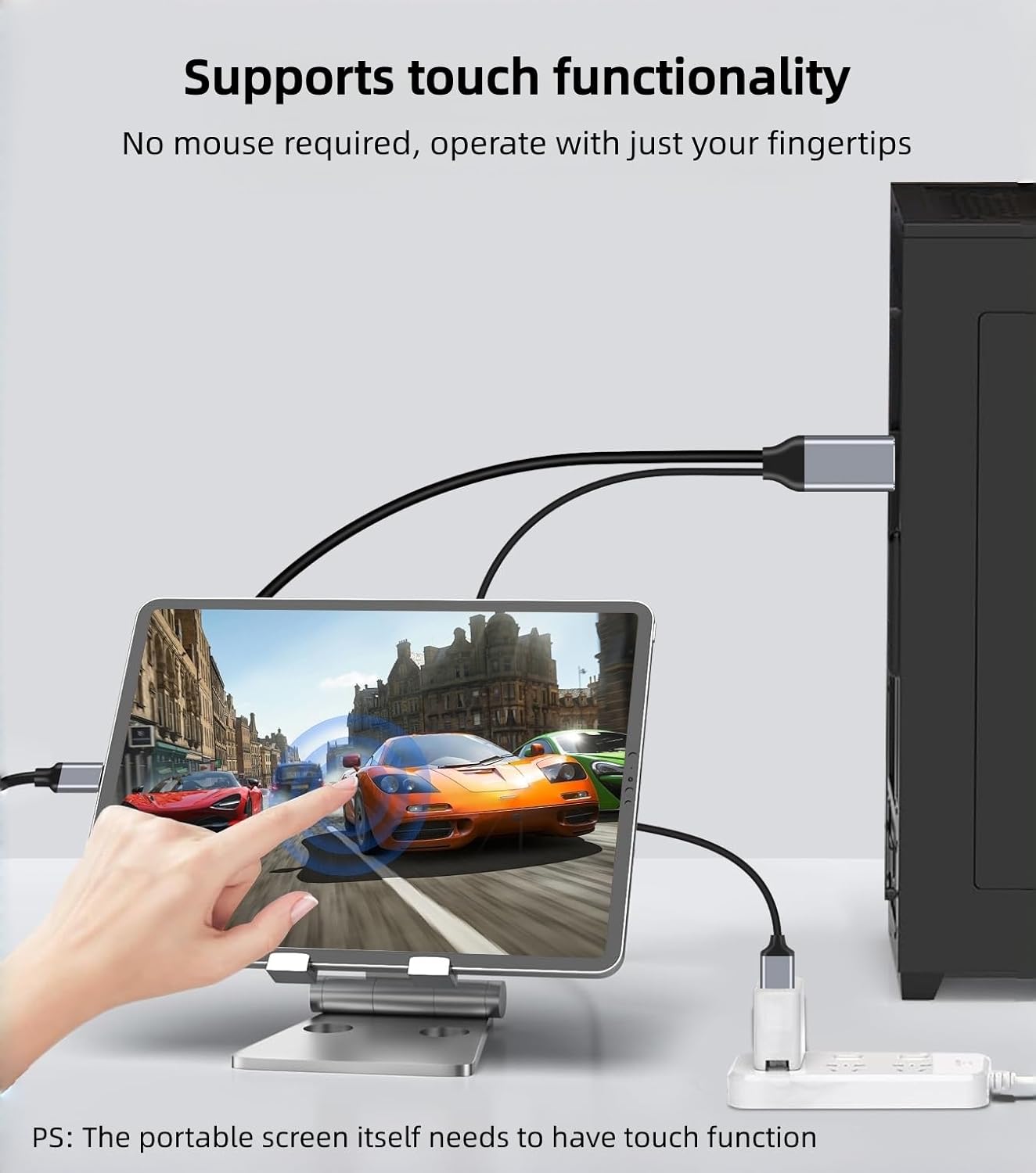 DisplayPort to USB C Cable 6FT 4K@60Hz with USB Cable Adapter,DP Male to Type-C Male Converter Support Touch with Nre a-l Air VR, MacB00k Pro/Air 2020/2018,XPS, Pad Pro/Air