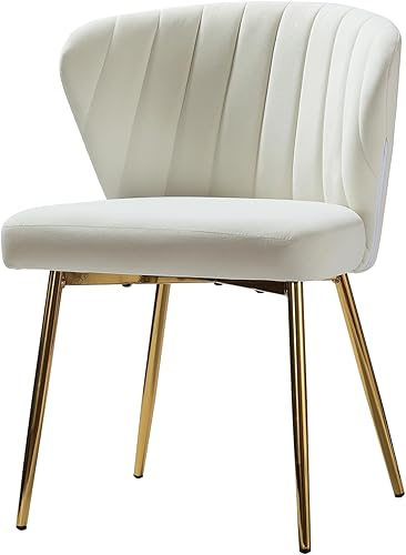 Miniatura 8 de HULALA HOME Sillas de comedor de terciopelo moderna silla pequeña sin brazos con patas de metal dorado bonita silla lateral tapizada para sala de