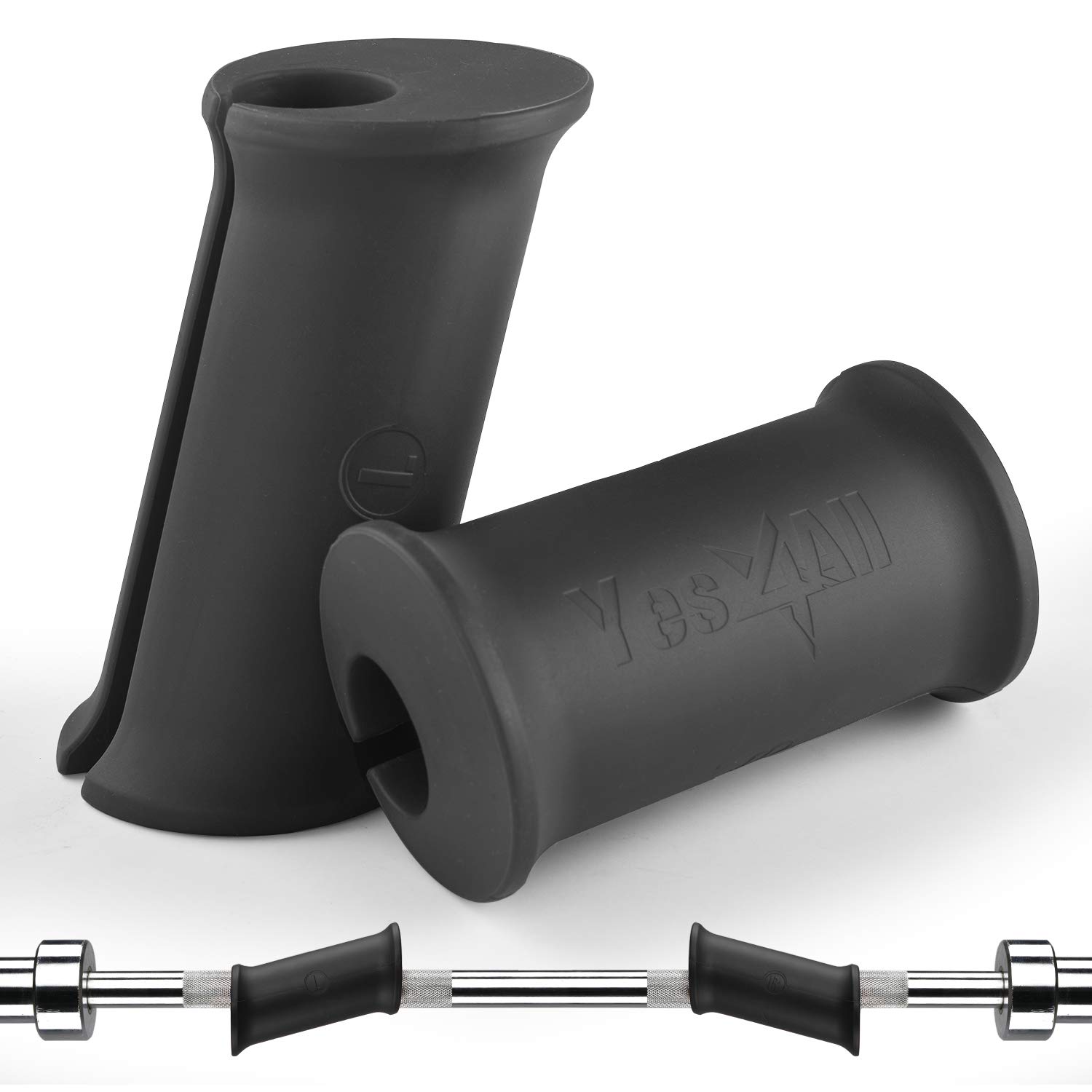 Yes4All Thick Bar Grips (Sold in Pair) - Multi Color Available, Ergonomic Design & Durable Rubber Compound Material