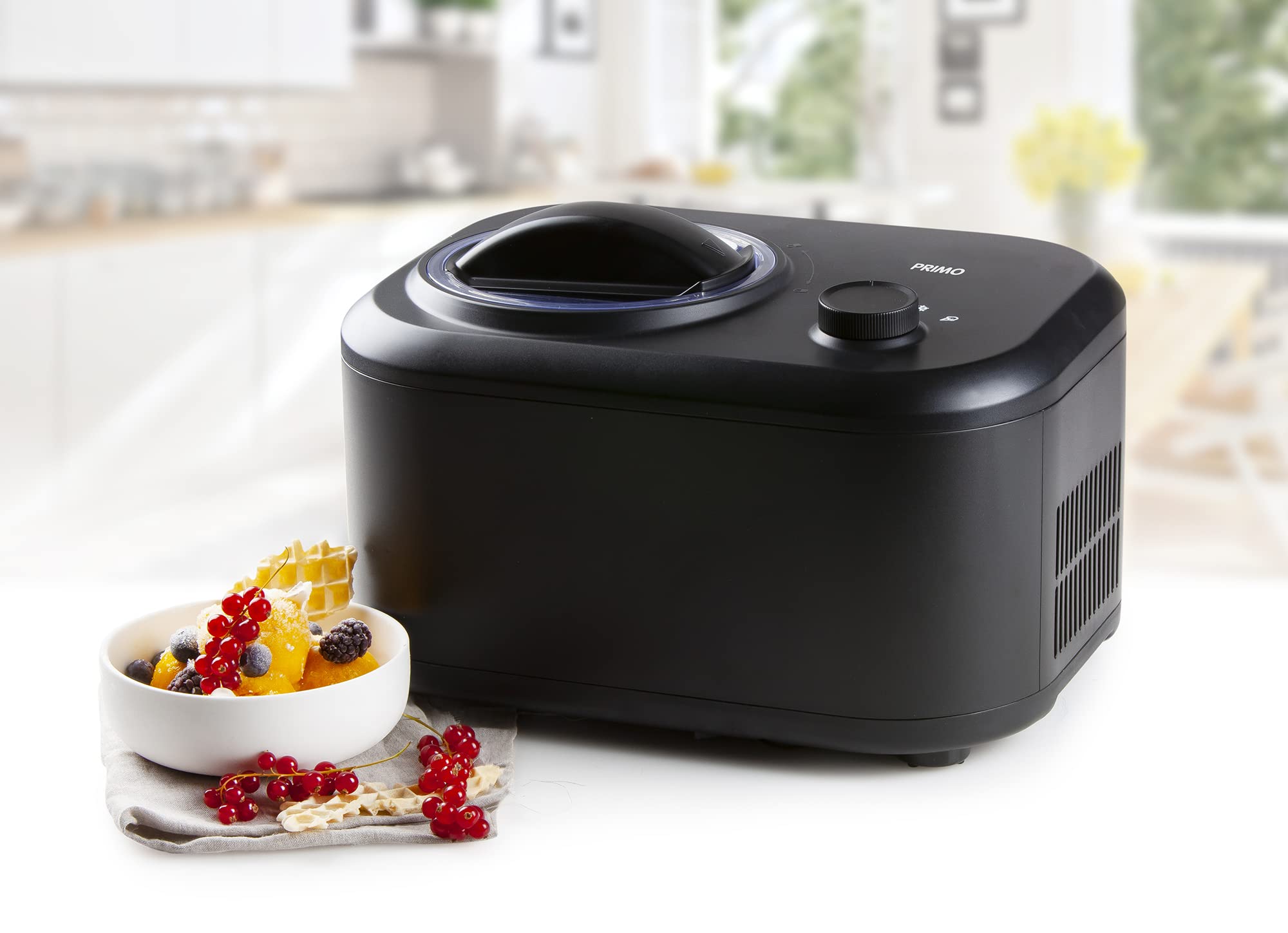 PRIMO PR405IM Ice Cream Maker - Sorbetière à compresseur - Autocongélation - 1 L - Noir