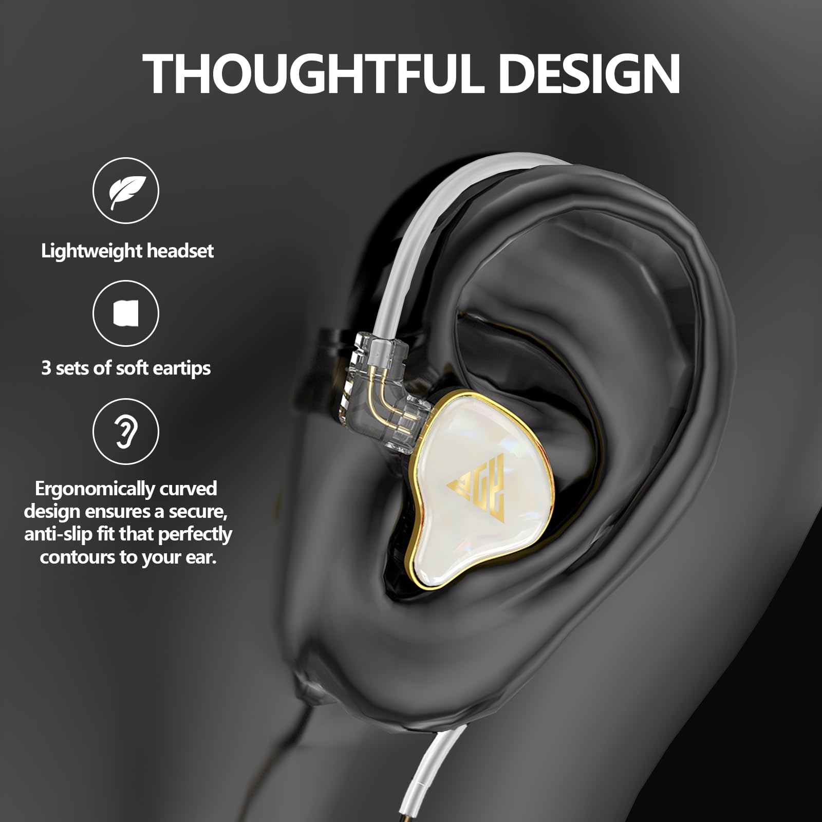 Słuchawki HiFi z podwójnym magnetycznym dynamicznym przetwornikiem, hybrydowa armatura banlance z dynamicznymi słuchawkami dousznymi, słuchawki IEM, słuchawki douszne do gier (bez