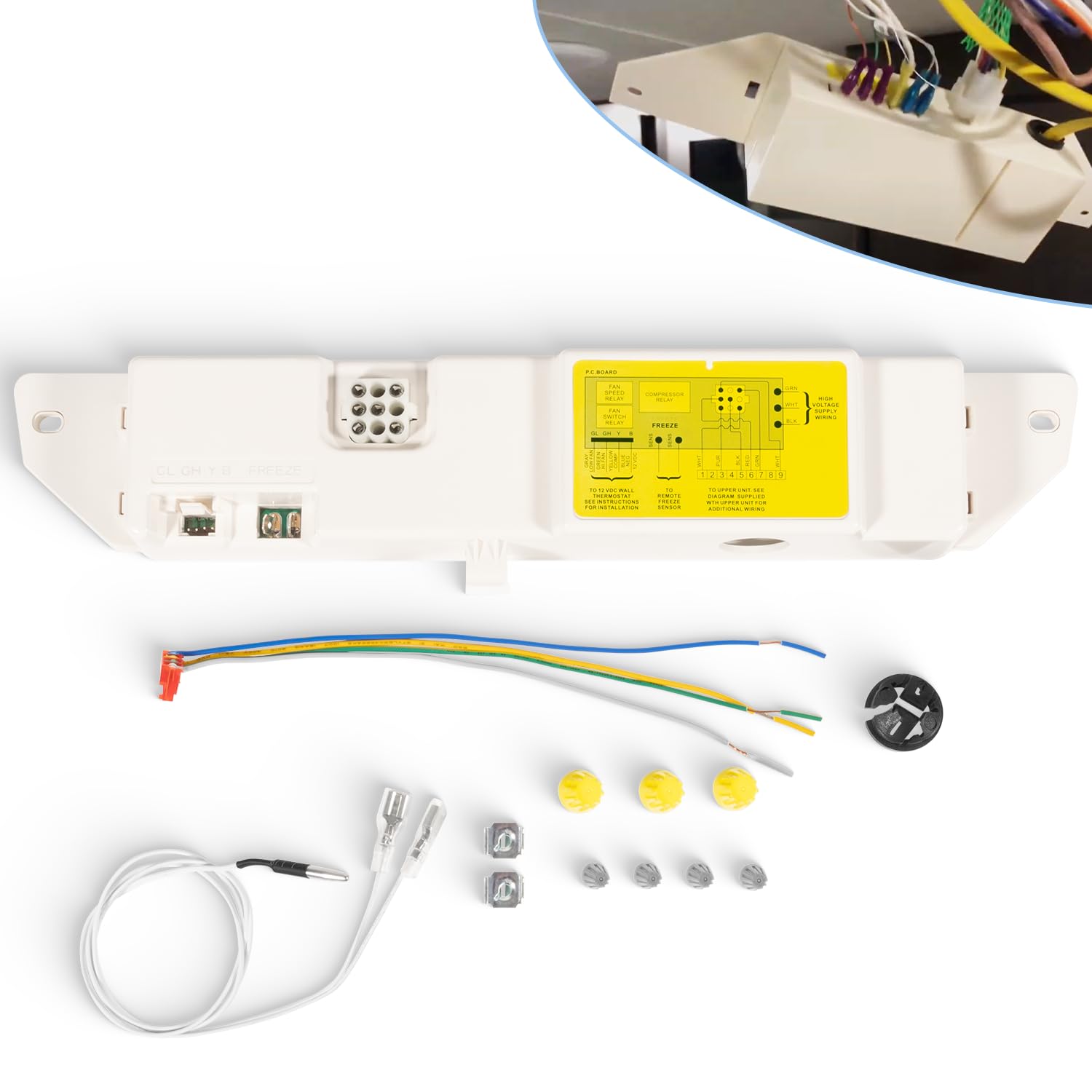 Photo 1 of Hihitomorrow 8330-752 Ceiling Control Box Assembly Replacement Parts Fit for Coleman Mach RV Non-Ducted Air Conditioner A/C Systems with Wall Thermostat, 12 VDC Control Cooling Only, Replace 8330752