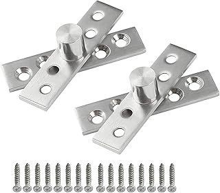 2pcs Pivot Hinge Rotating Hinge 360 Degree Stainless Steel Concealing Hinges Door Pivot Hinges Up Down Shaft (Center Pivot, Small-2 Pack)