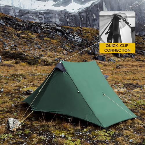 Image of LANSHAN Ultralight Waterproof 1-2 Person Backpacking Tent | Ultralight waterproof nylon, pitch anywhere, for camping & travel.