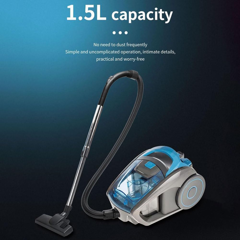 Aspiradora cilíndrica sin Bolsa, Limpiador ciclónico de alfombras y Suelos Duros de 2500 W, Ligero y silencioso, Filtro HEPA, Manguera Extensible, para Polvo, Suciedad y Suelos