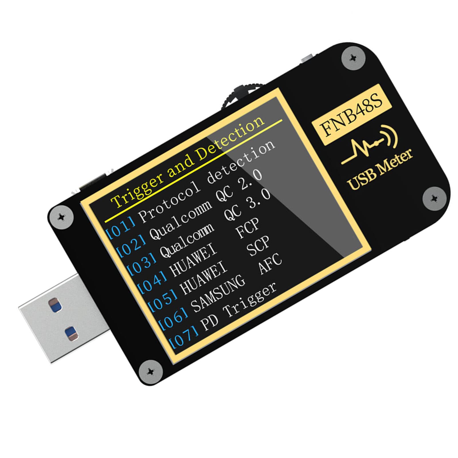 Medidor de Voltaje USB con Función de de Pantalla, Amperímetro USB Multifuncional para Monitoreo de Carga en Tiempo Real, Material ABS, 1 Unidad (FNB48 con Bluetooth)