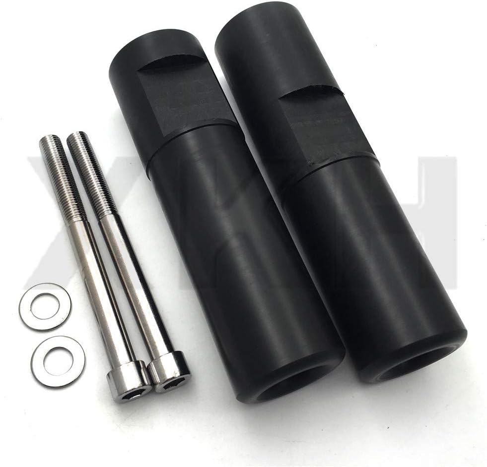 XKMT- Black No Cut Black Frame Slider Crash Protector Compatible with 2006 2007 2008 Kawasaki Zx14 Zx14R [P/N: MT219-043-BK]