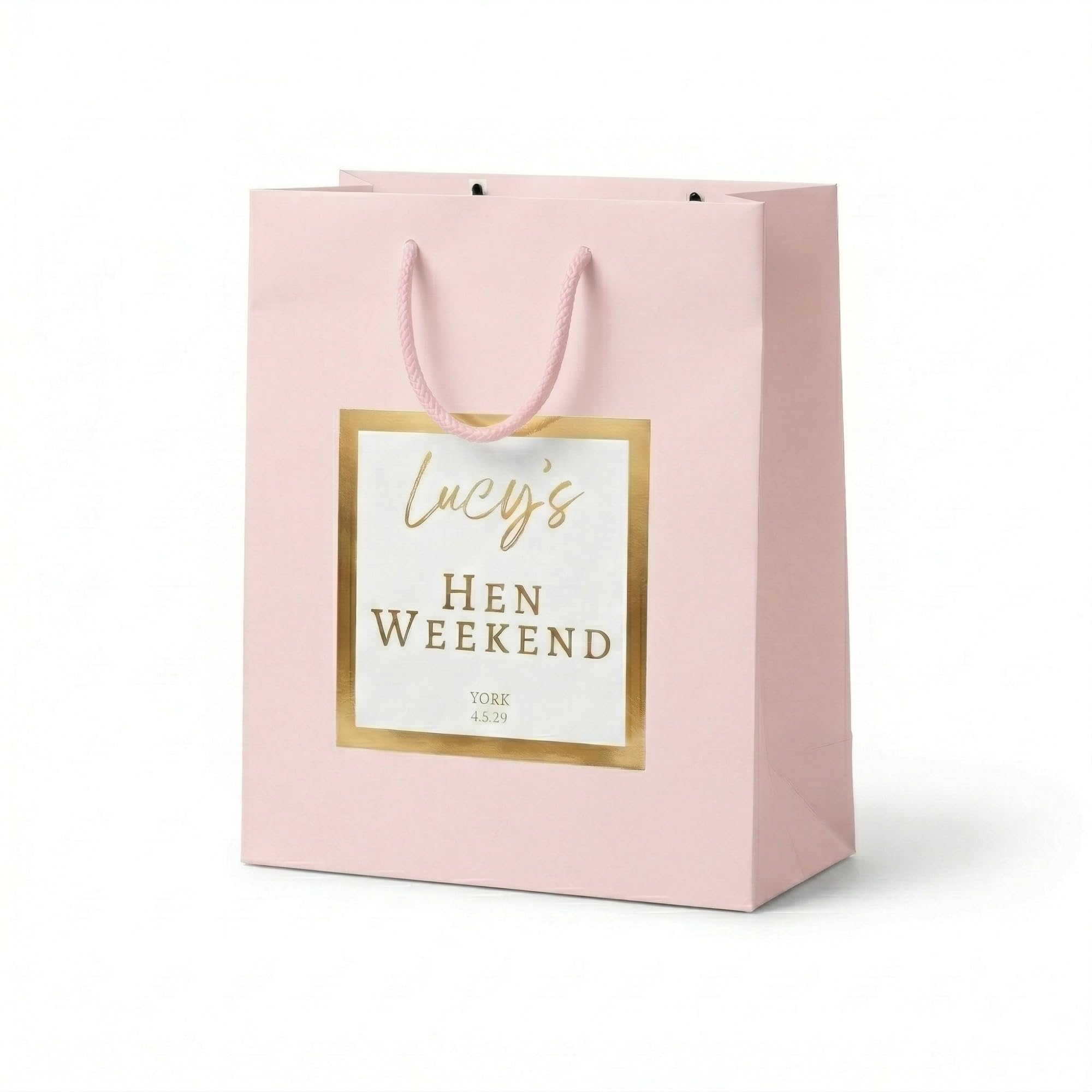 COOKIES AND KOALAS Pink Small Hen Party Gift Bag Foil Sticker 20x24x10cm