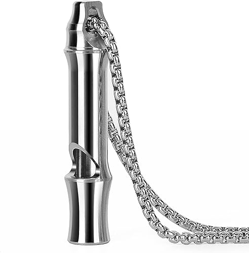 Miniatura 8 de Dantoel Silbato de titanio de supervivencia de emergencia fuerte hasta 120 db para niños y mujeres, collar de silbatos de seguridad EDC para kayak,