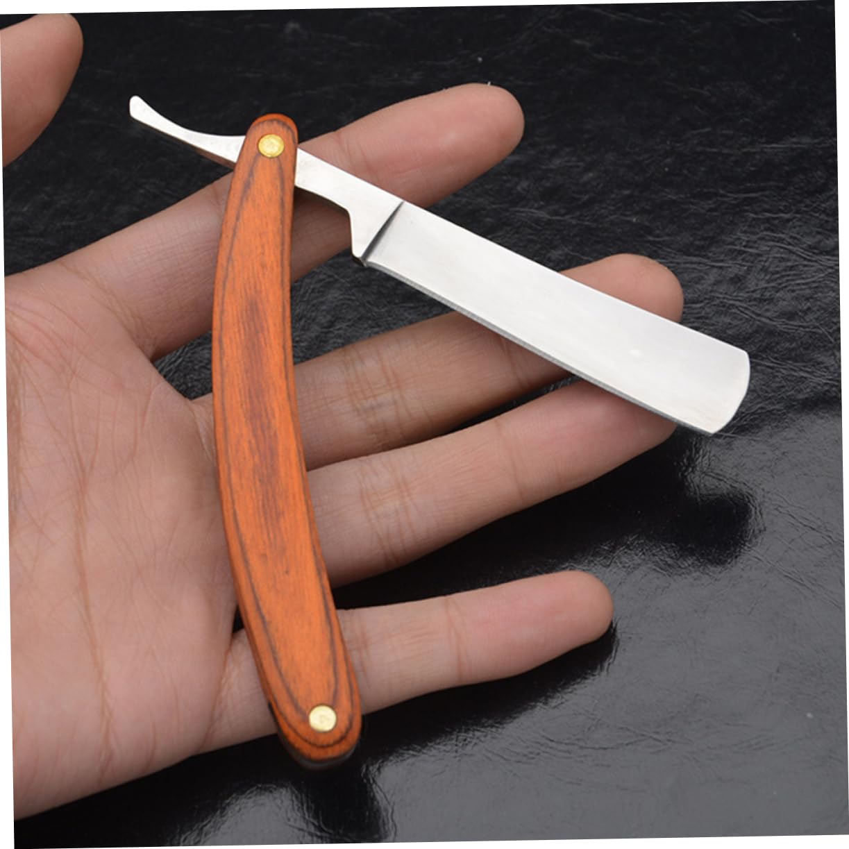 NULYLU Barber Razor Manual Razor for Men Wood Handle and Stainless Steel Blade Vintage Shaver