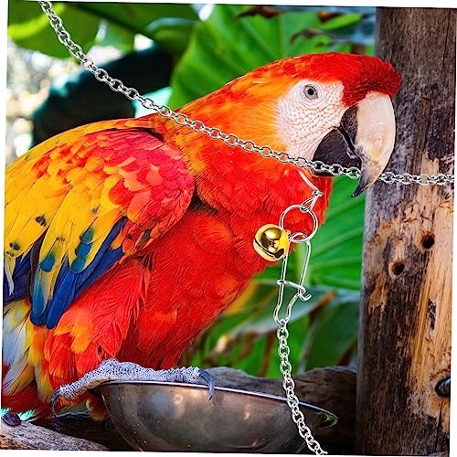 2 Sets Bird Neck Collar Pet Bird Accessories Pet Leash Pet Harness Metal Bird Collar Bird Training Chain Bird Flying Harness Stainless Steel Silver Metal Bird Birdcage #TOP12