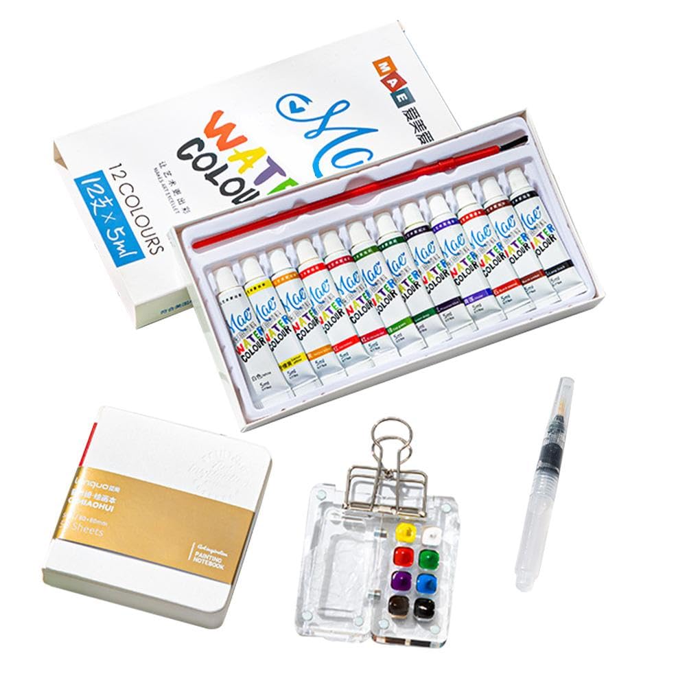 Mini Kit Aquarelle Voyage, Kit Aquarelles Miniature, 8 Grids Mini Kits Aquarelle de Voyage avec Clip en MÉTal, Palette de Peinture Aquarelles 12 Couleurs avec Stylo Mini Kit Aquarelle Voyage, Kit Aquarelles Miniature, 8 Grids Mini Kits Aquarelle de Voyage avec Clip en MÉTal, Palette de Peinture Aquarelles 12 Couleurs avec Stylo