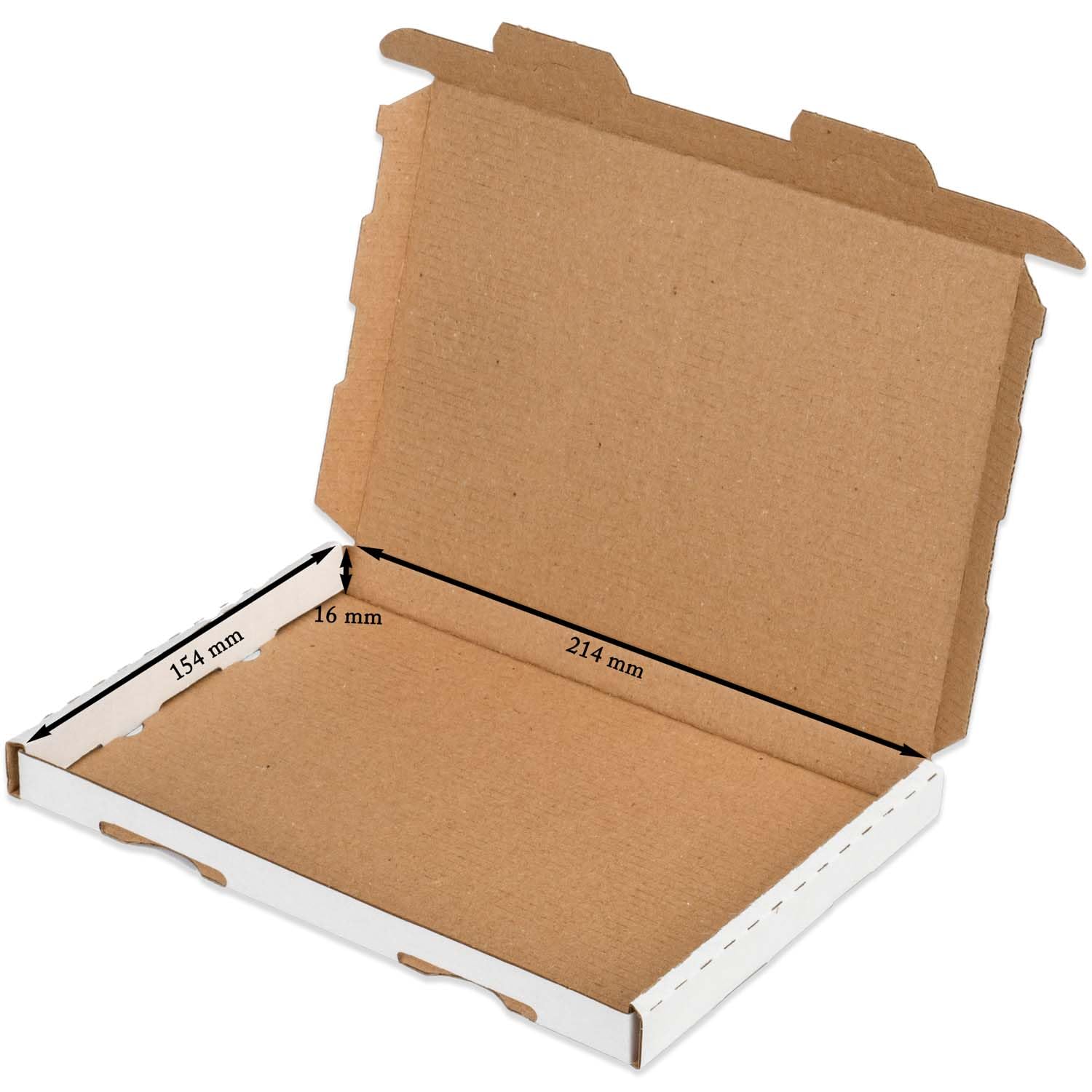 1000x Großbriefkartons 230 x 160 x 20 mm GB-1 weiß Großbrief Karton Faltschachtel stabil Versandkarton Post DHL Versand DIN A5 Warensendung Büchersendung Versandschachtel (1000 Stück)